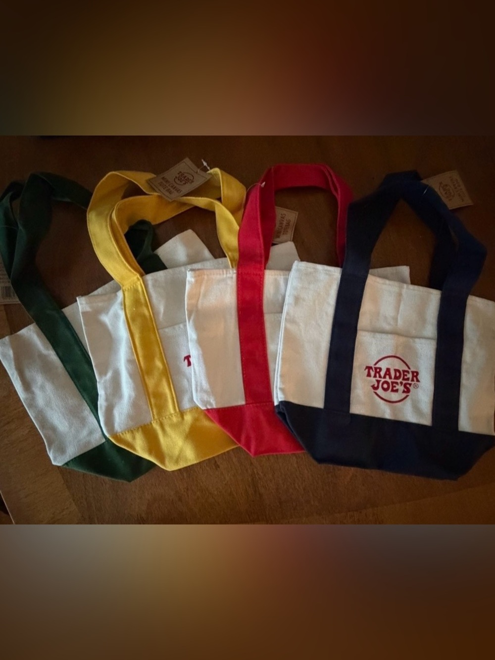 Trader Joe's Mini Canvas Totes (MANY COLORS AVAILABLE) - Sets/bundles available - Picture 9 of 11
